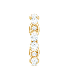 2 CT Round and Pear Cut Zircon East West Gold Eternity Ring