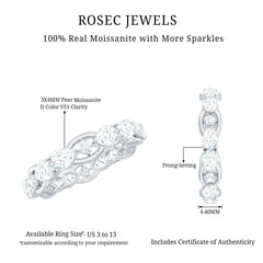 Certified Moissanite Designer Wedding Band