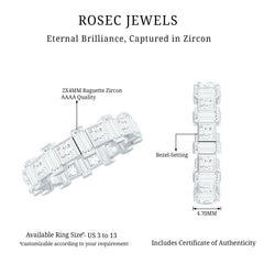 Princess and Baguette Cut Zircon Alternate Eternity Ring