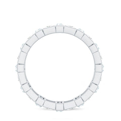 Princess and Baguette Cut Zircon Alternate Eternity Ring
