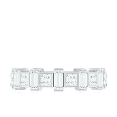 Princess and Baguette Cut Zircon Alternate Eternity Ring