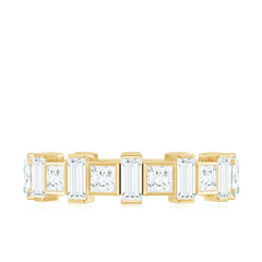 Princess and Baguette Cut Zircon Alternate Eternity Ring
