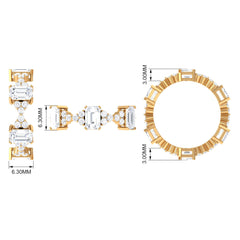7 CT Designer Zircon Eternity Ring in Prong Setting
