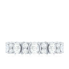 Oval Cut Moissanite Full Eternity Wedding Band