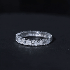 Certified Moissanite Half Eternity Wedding Band for Women