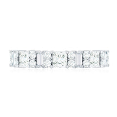 Certified Moissanite Half Eternity Wedding Band for Women
