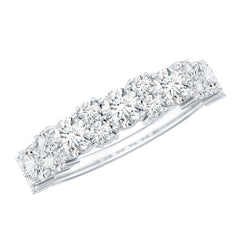 Moissanite Half Eternity Wedding Band with Certificate