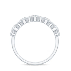 Moissanite Half Eternity Wedding Band with Certificate