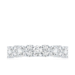 Moissanite Half Eternity Wedding Band with Certificate