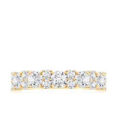 Moissanite Half Eternity Wedding Band with Certificate