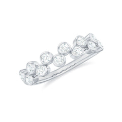 Bezel Set Moissanite Half Eternity Ring for Women