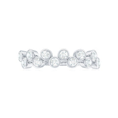 Bezel Set Moissanite Half Eternity Ring for Women