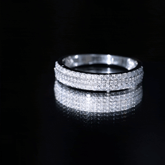 Round Cut Certified Moissanite Wedding Band