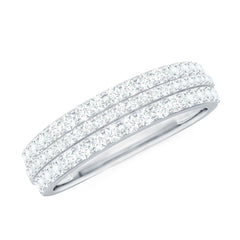 Round Cut Certified Moissanite Wedding Band
