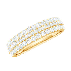 Round Cut Certified Moissanite Wedding Band