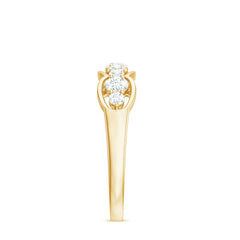 1 CT Round Cut Cubic Zirconia Anniversary Ring in Gold