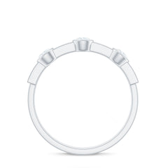 Certified Moissanite Semi Eternity Wedding Band Ring