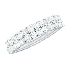 Double Row Moissanite Eternity Wedding Band