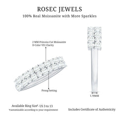 Double Row Moissanite Eternity Wedding Band