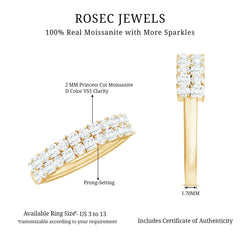 Double Row Moissanite Eternity Wedding Band