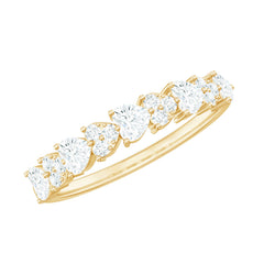 Simulated Diamond Heart Shape Half Eternity Ring
