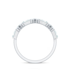 Moissanite Flower Wedding Band Ring with Certificate