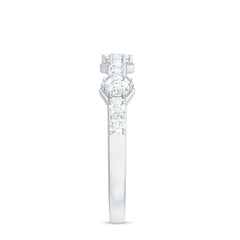 Round Cut Moissanite Half Eternity Band Ring