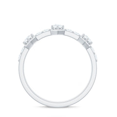 Round Cut Moissanite Half Eternity Band Ring
