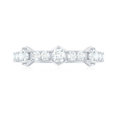 Round Cut Moissanite Half Eternity Band Ring