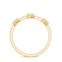 Round Cut Moissanite Half Eternity Band Ring
