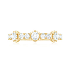 Round Cut Moissanite Half Eternity Band Ring