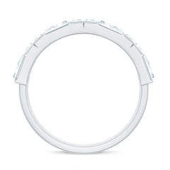 2.75 CT Baguette Cut Zircon Half Eternity Ring in Gold