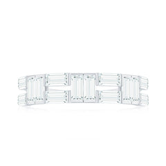 2.75 CT Baguette Cut Zircon Half Eternity Ring in Gold
