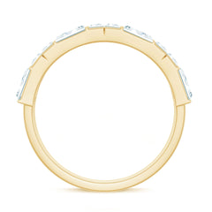 2.75 CT Baguette Cut Zircon Half Eternity Ring in Gold