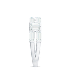 Bar Set Moissanite Baguette Wedding Band Ring