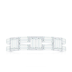 Bar Set Moissanite Baguette Wedding Band Ring