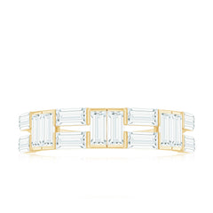 Bar Set Moissanite Baguette Wedding Band Ring