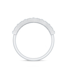 Baguette and Round Cut Zircon Classic Half Eternity Ring