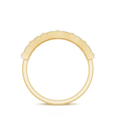 Baguette and Round Cut Zircon Classic Half Eternity Ring