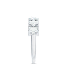 Baguette and Round Cut Moissanite Stackable Eternity Band