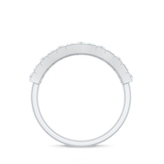 Baguette and Round Cut Moissanite Stackable Eternity Band