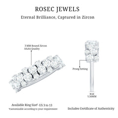 1.50 CT Round Cubic Zirconia Cluster Half Eternity Ring