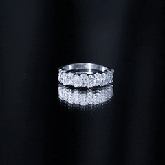 Cluster Moissanite Half Eternity Wedding Band For Her
