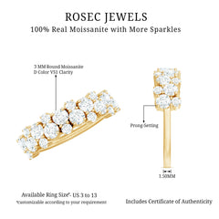 Cluster Moissanite Half Eternity Wedding Band For Her