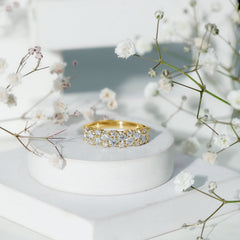 Cluster Moissanite Half Eternity Wedding Band For Her