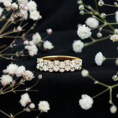 Cluster Moissanite Half Eternity Wedding Band For Her