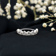 1 CT Moissanite Half Eternity Band Ring in Prong Setting