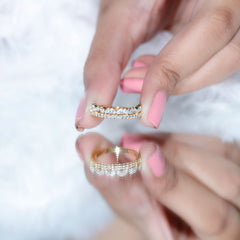1 CT Moissanite Half Eternity Band Ring in Prong Setting