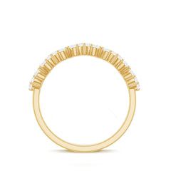 Round Simulated Diamond Zig Zag Half Eternity Ring