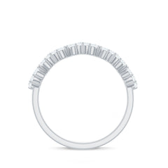 Zig Zag Style Moissanite Half Eternity Band Ring